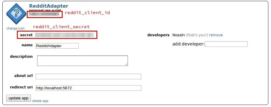 Reddit application secrets