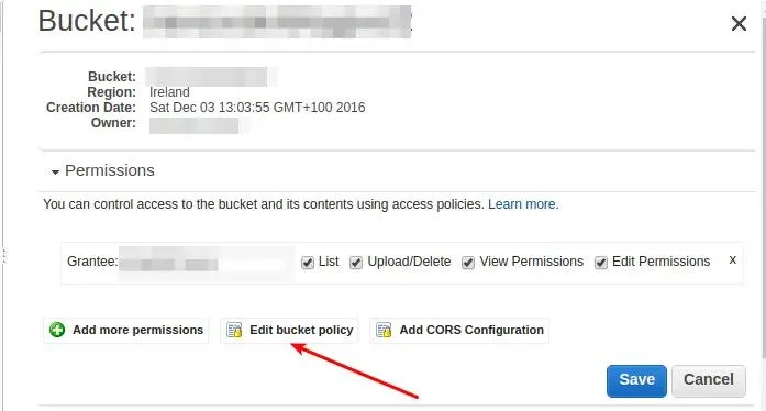 Policy for S3 bucket