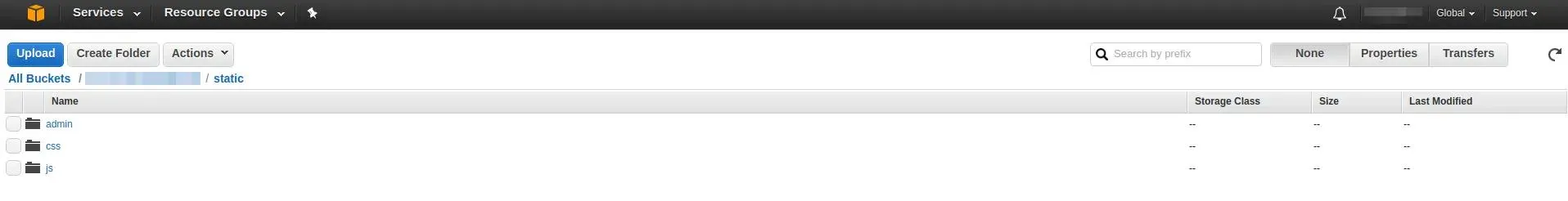 Static files inside S3